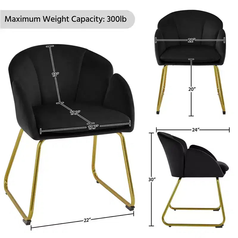Ensemble de 2 fauteuils en velours en forme de fleur pour le salon ou la chambre