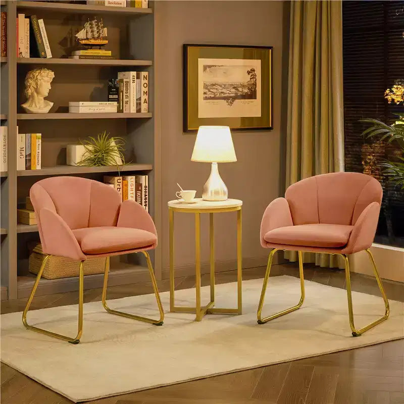Ensemble de 2 fauteuils en velours en forme de fleur pour le salon ou la chambre