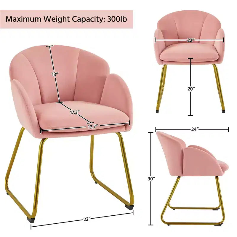 Ensemble de 2 fauteuils en velours en forme de fleur pour le salon ou la chambre