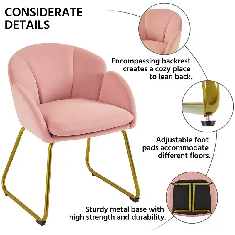 Ensemble de 2 fauteuils en velours en forme de fleur pour le salon ou la chambre