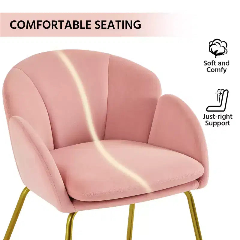 Ensemble de 2 fauteuils en velours en forme de fleur pour le salon ou la chambre