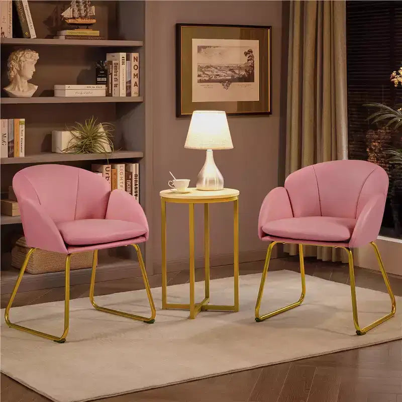 Ensemble de 2 fauteuils en velours en forme de fleur pour le salon ou la chambre