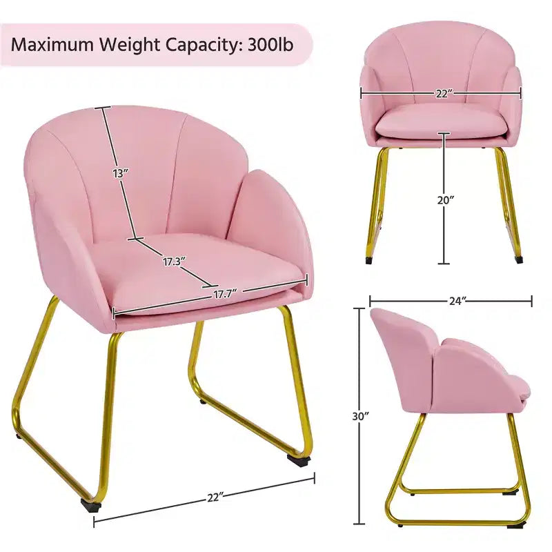 Ensemble de 2 fauteuils en velours en forme de fleur pour le salon ou la chambre
