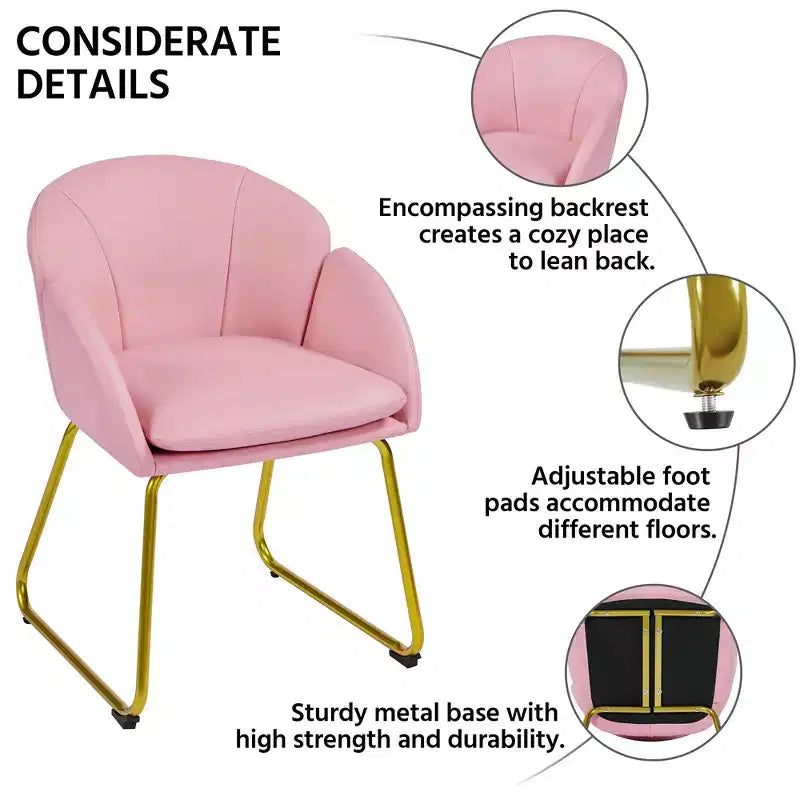 Ensemble de 2 fauteuils en velours en forme de fleur pour le salon ou la chambre