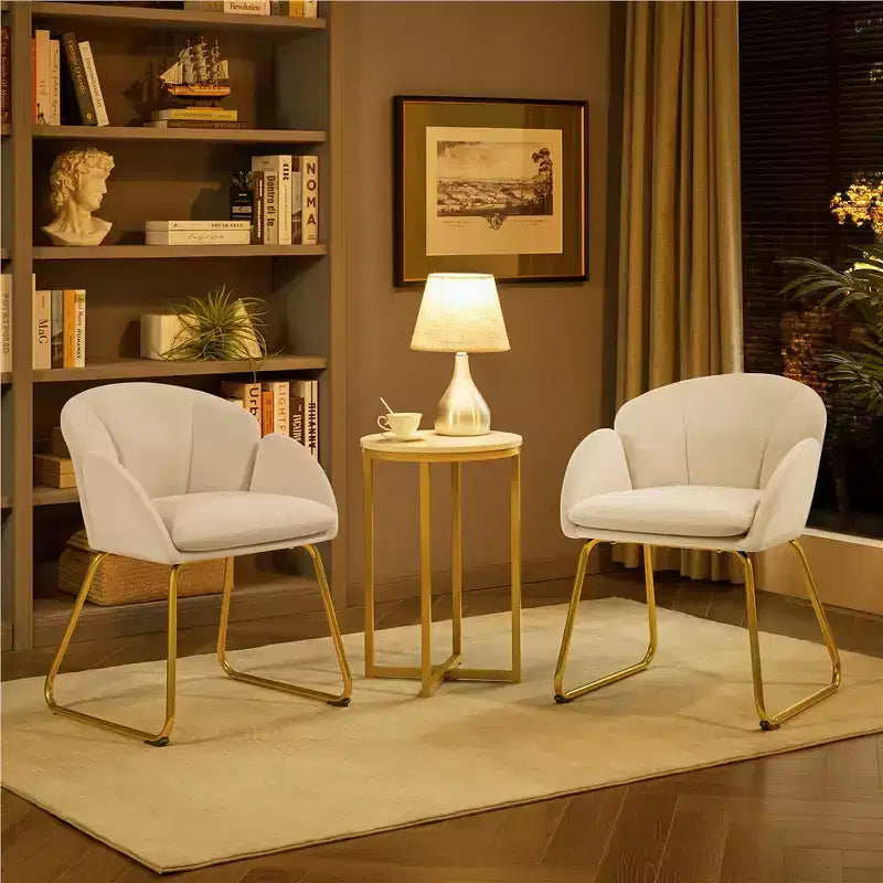 Ensemble de 2 fauteuils en velours en forme de fleur pour le salon ou la chambre