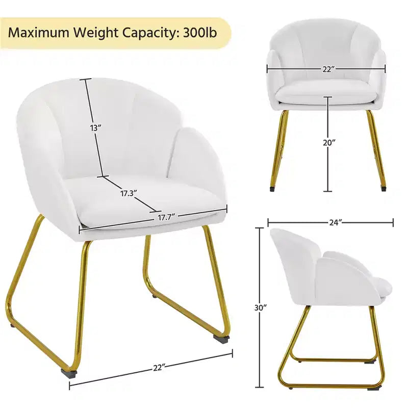 Ensemble de 2 fauteuils en velours en forme de fleur pour le salon ou la chambre
