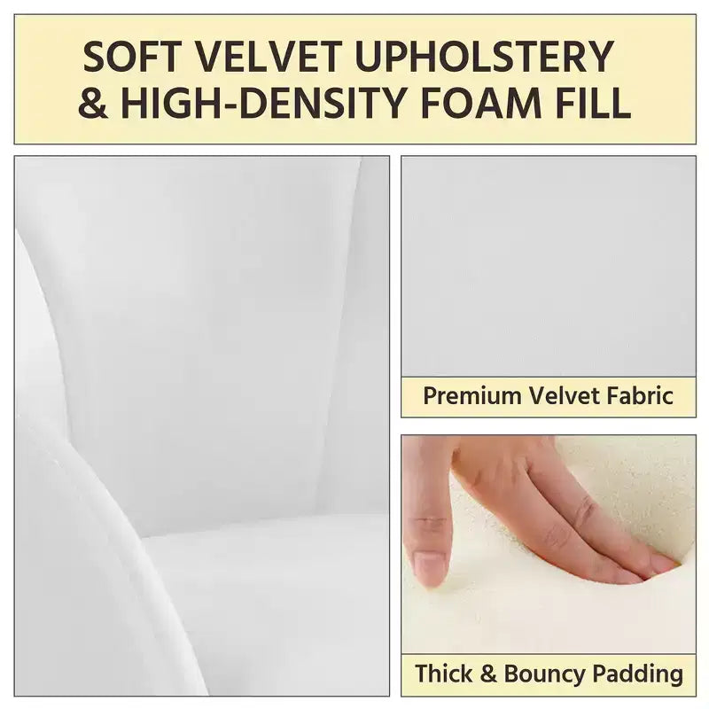 Ensemble de 2 fauteuils en velours en forme de fleur pour le salon ou la chambre