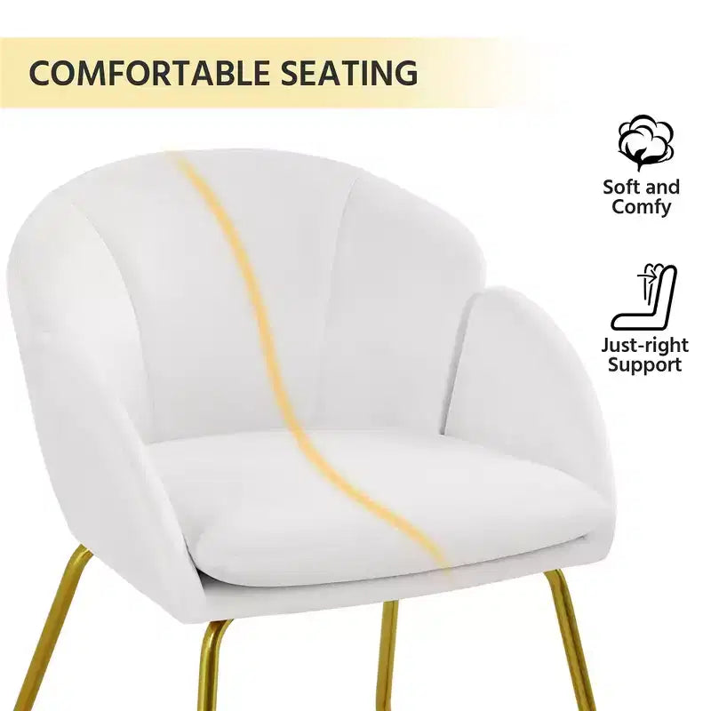 Ensemble de 2 fauteuils en velours en forme de fleur pour le salon ou la chambre