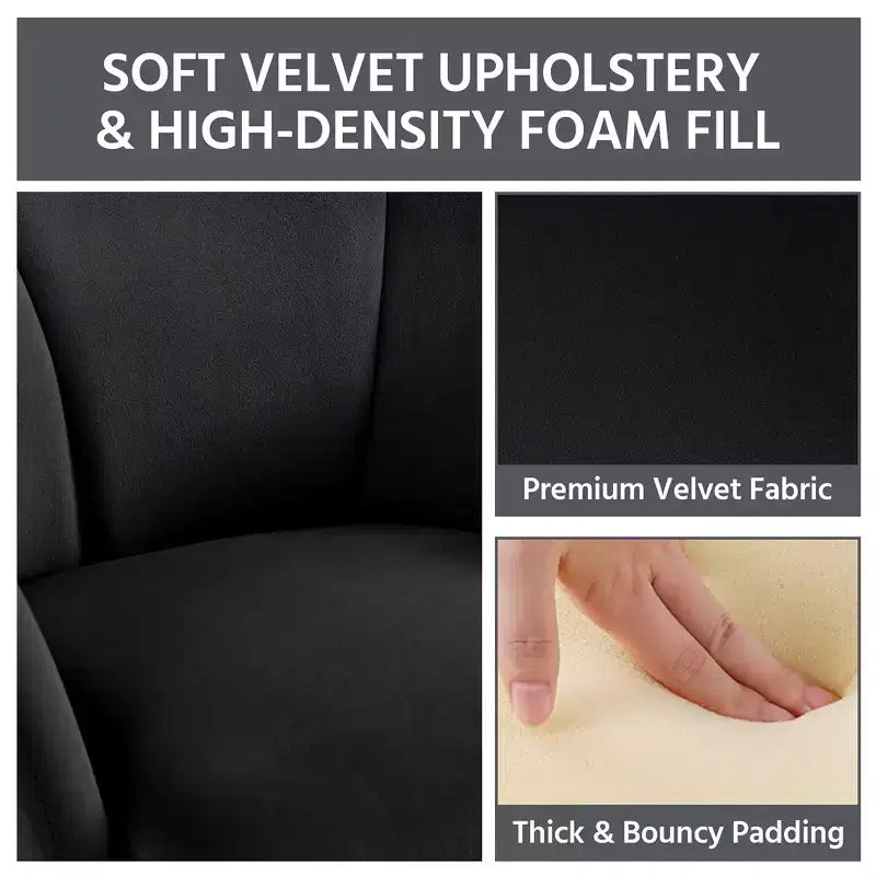 Ensemble de 2 fauteuils en velours en forme de fleur pour le salon ou la chambre