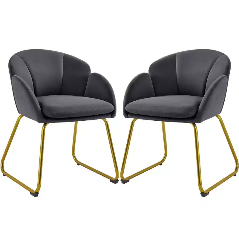 Ensemble de 2 fauteuils en velours en forme de fleur pour le salon ou la chambre
