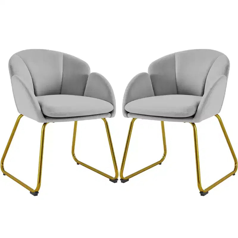 Ensemble de 2 fauteuils en velours en forme de fleur pour le salon ou la chambre