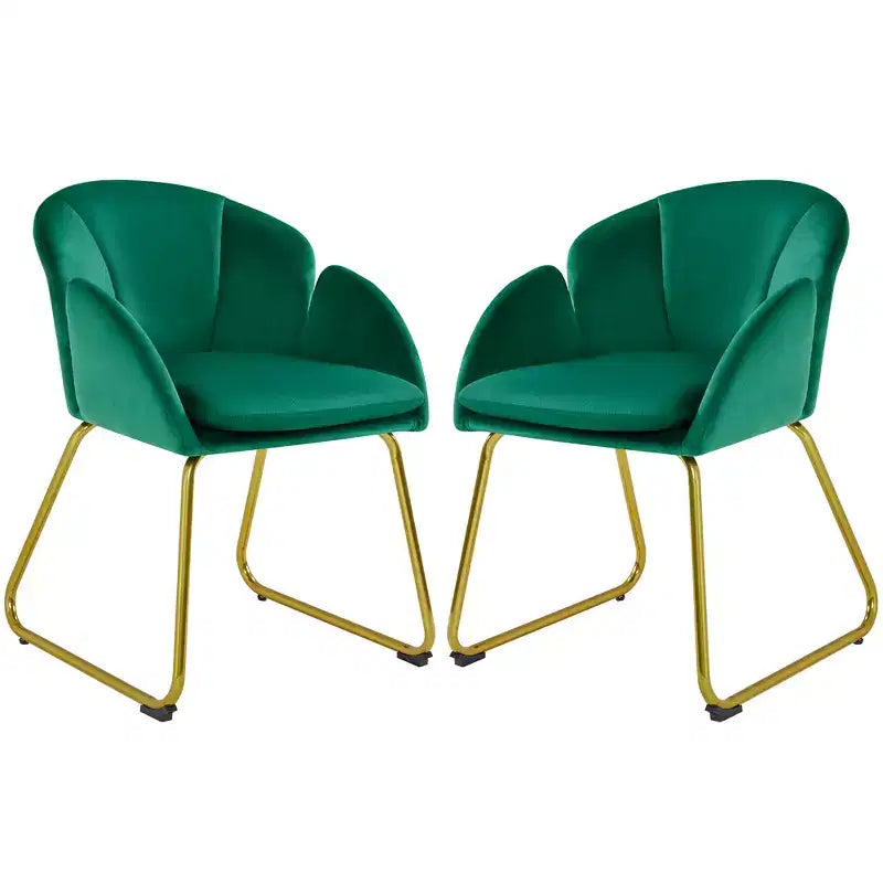 Ensemble de 2 fauteuils en velours en forme de fleur pour le salon ou la chambre