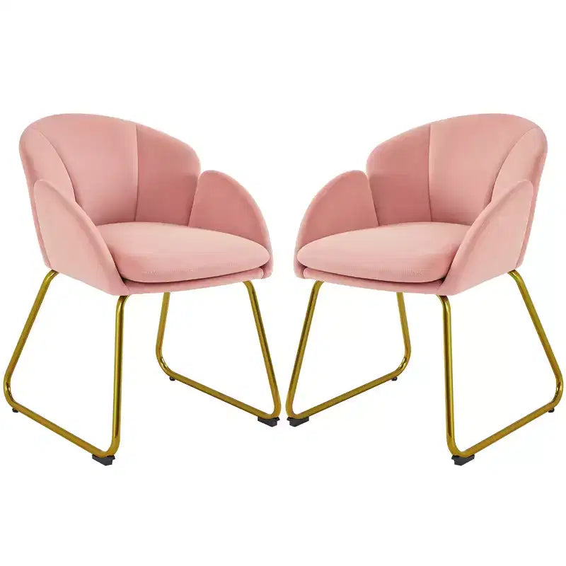 Ensemble de 2 fauteuils en velours en forme de fleur pour le salon ou la chambre