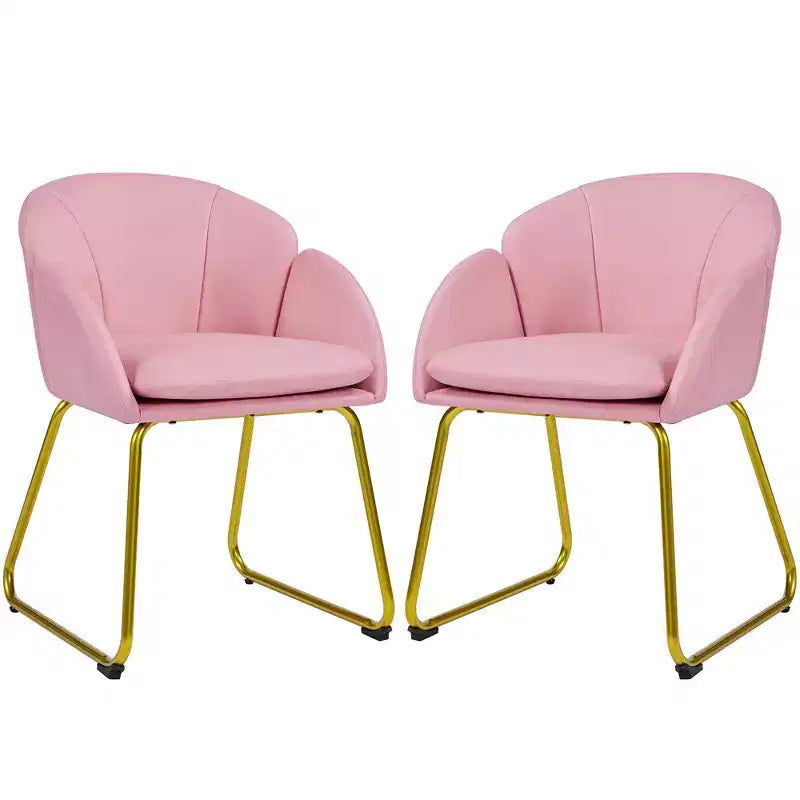 Ensemble de 2 fauteuils en velours en forme de fleur pour le salon ou la chambre