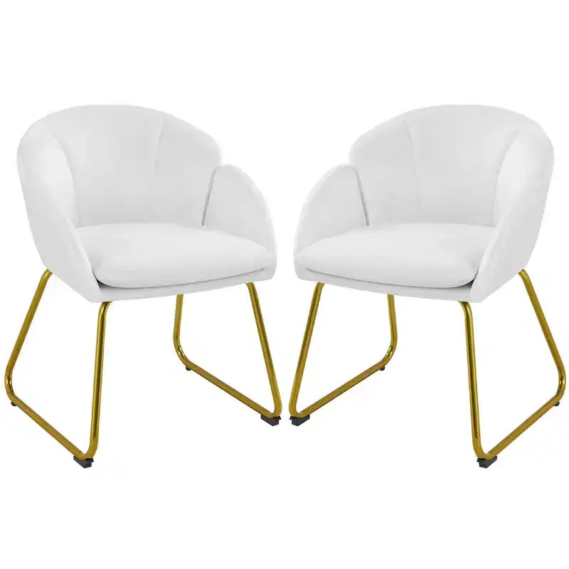 Ensemble de 2 fauteuils en velours en forme de fleur pour le salon ou la chambre