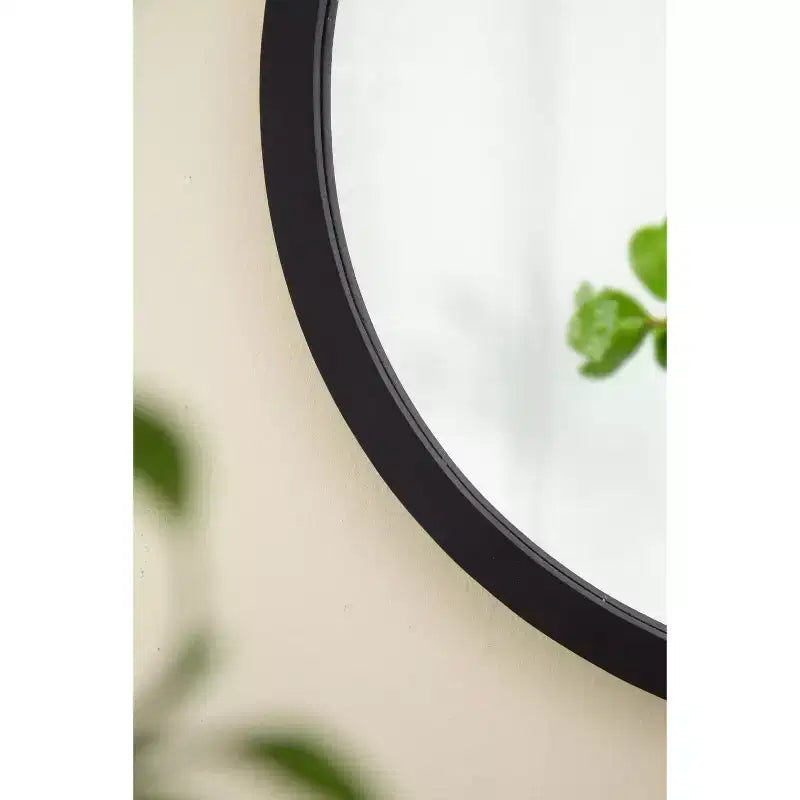 Miroir mural rond de 20 x 20 pouces avec cadre en bois noir