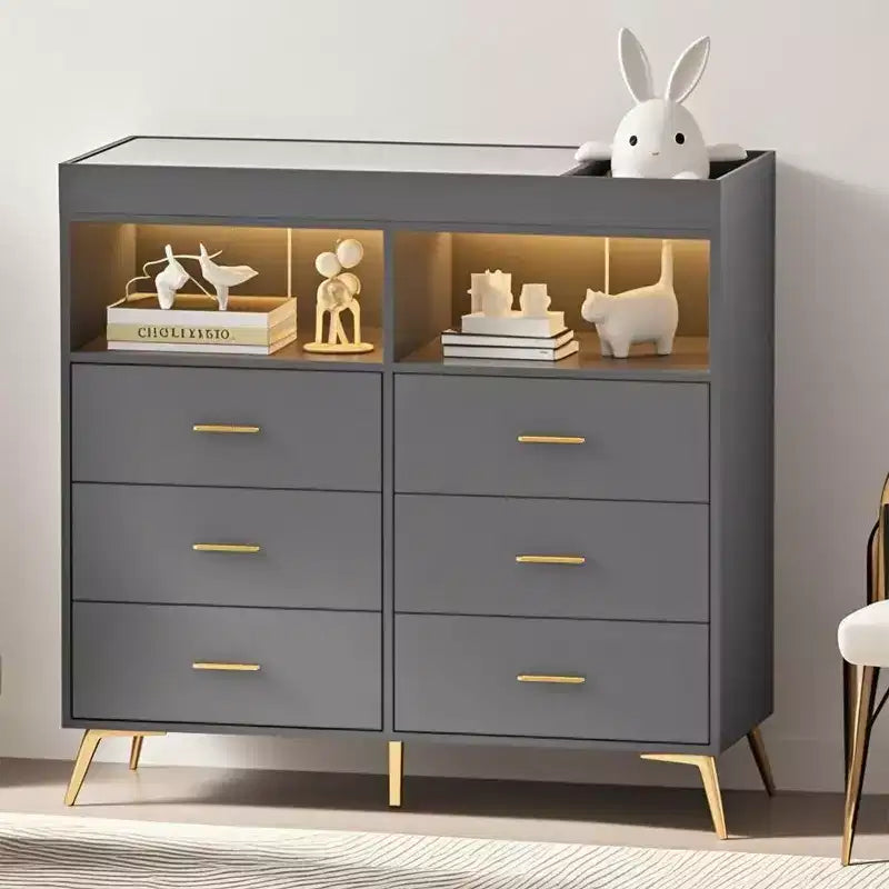 Commode à langer avec tiroirs, pieds en métal, organisateur pour chambre de bébé