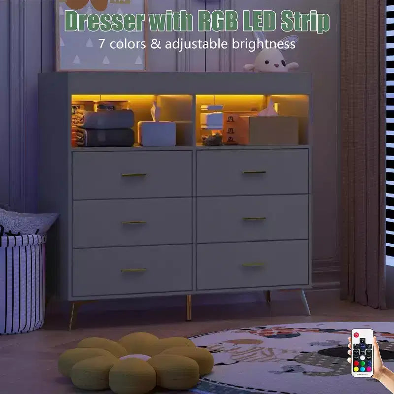 Commode à langer avec tiroirs, pieds en métal, organisateur pour chambre de bébé