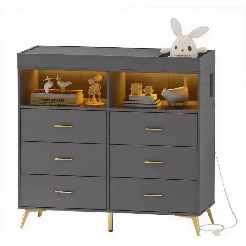 Commode à langer avec tiroirs, pieds en métal, organisateur pour chambre de bébé