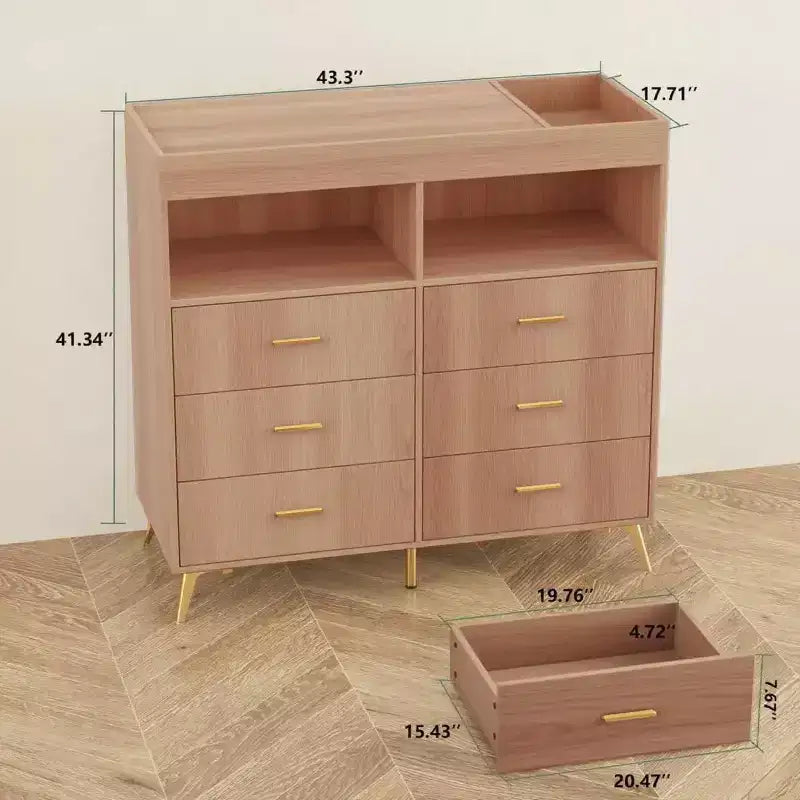 Commode à langer avec tiroirs, pieds en métal, organisateur pour chambre de bébé