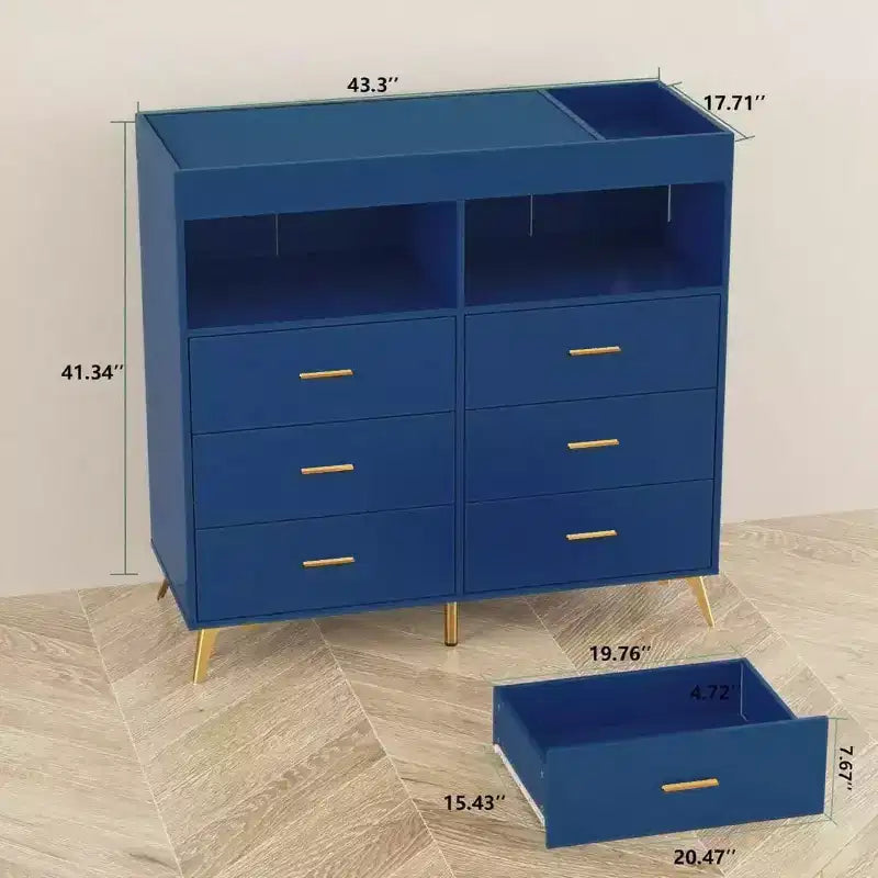 Commode à langer avec tiroirs, pieds en métal, organisateur pour chambre de bébé