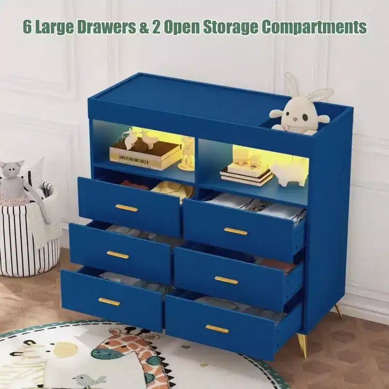 Commode à langer avec tiroirs, pieds en métal, organisateur pour chambre de bébé