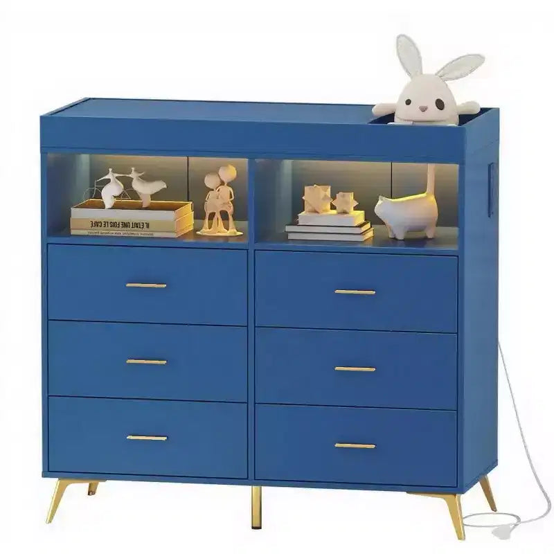 Commode à langer avec tiroirs, pieds en métal, organisateur pour chambre de bébé