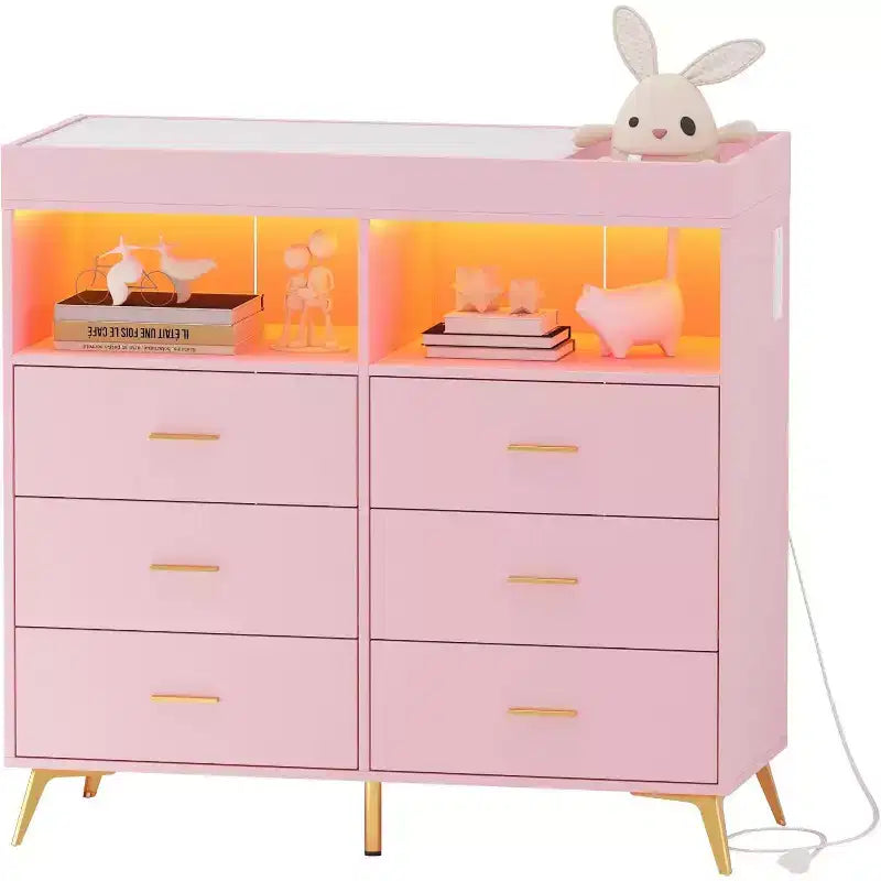 Commode à langer avec tiroirs, pieds en métal, organisateur pour chambre de bébé