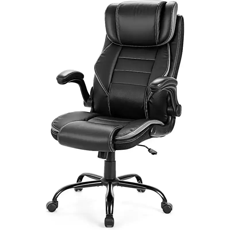 Chaise de bureau ergonomique avec soutien lombaire à ressorts ensachés - fauteuil de direction en cuir, appuie-tête réglable, accoudoirs relevables, chaise de bureau inclinable pour ordinateur