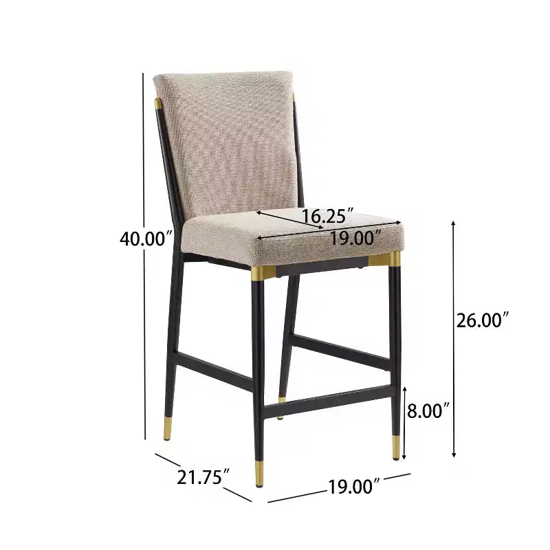 Tabourets de comptoir modernes rembourrés (lot de 2)
