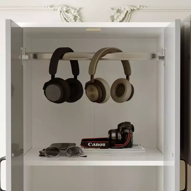 Centre de divertissement minimaliste bicolore : meuble de rangement élégant pour le salon (cheminée électrique en option)