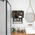 Meuble mural de salle de bain avec portes, étagère réglable, porte-serviettes et porte-papier