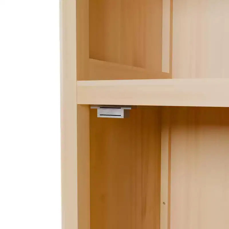 Meuble de rangement haut en bambou de style champêtre, 5 niveaux, avec une porte