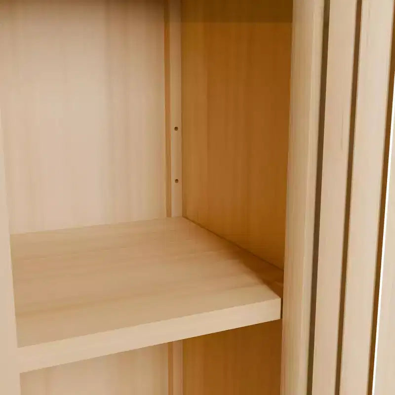 Meuble de rangement haut en bambou de style champêtre, 5 niveaux, avec une porte