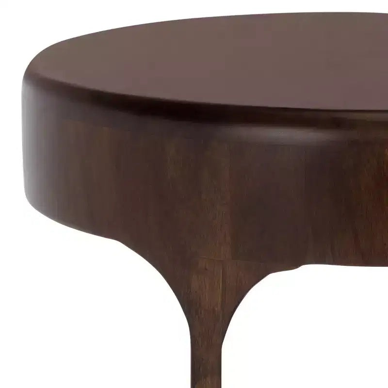 Table d’appoint ronde classique, brun foncé