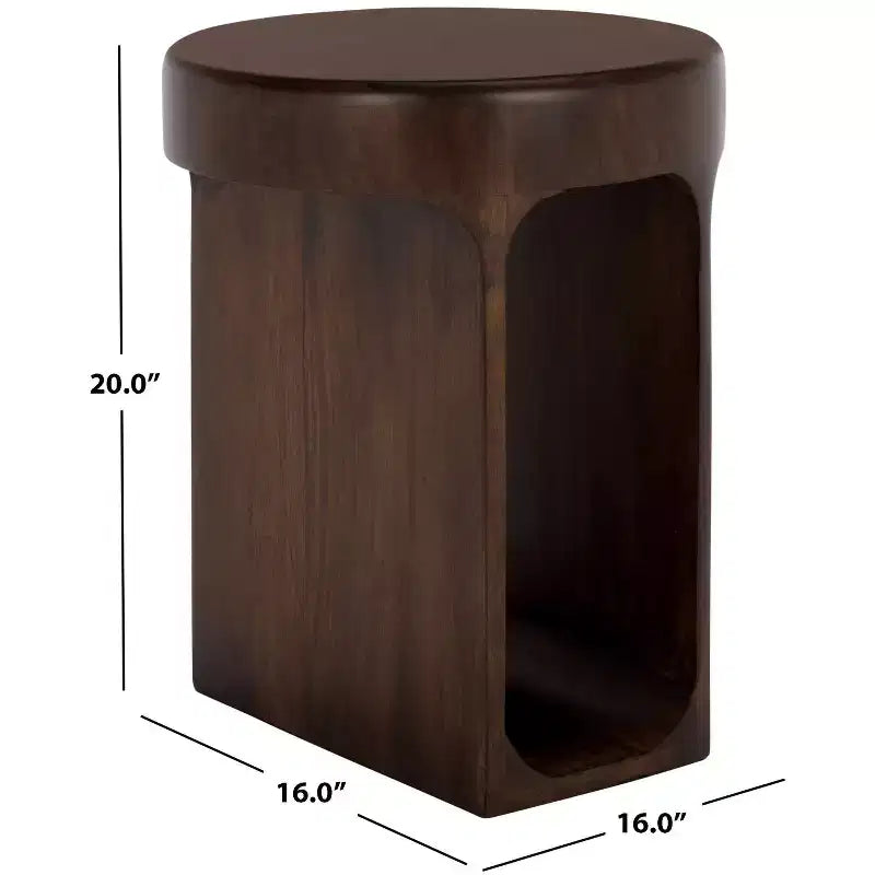 Table d’appoint ronde classique, brun foncé