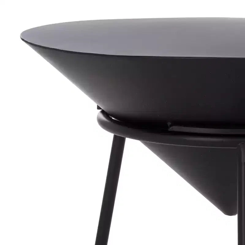 Mesa auxiliar negra de estilo moderno y minimalista