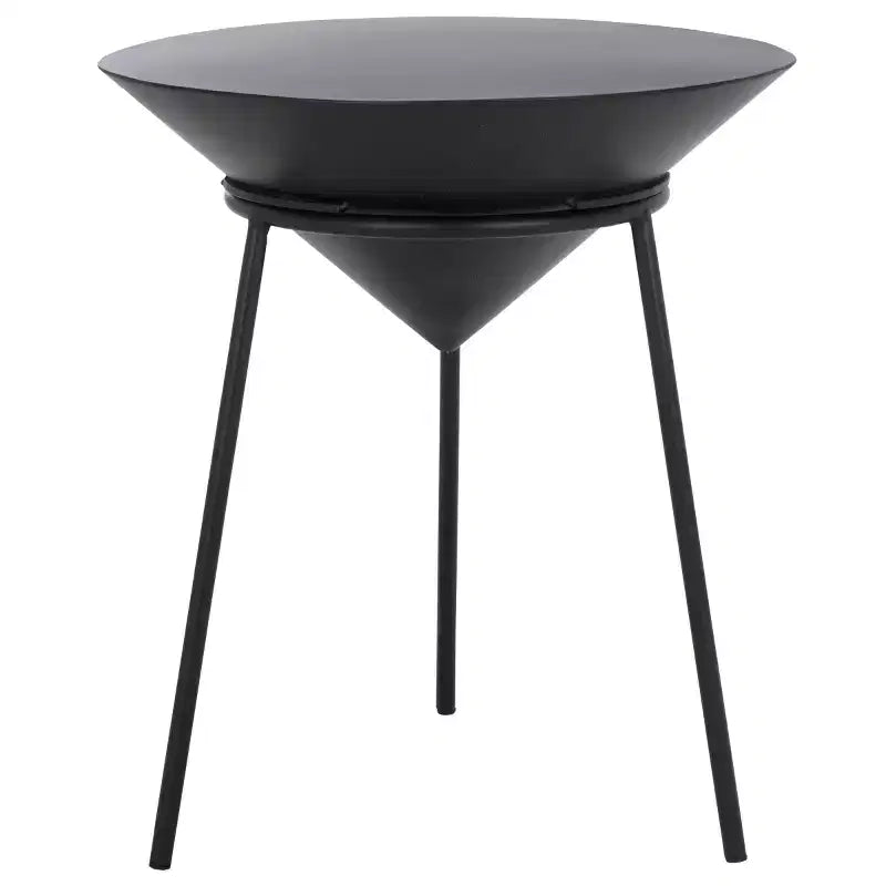 Mesa auxiliar negra de estilo moderno y minimalista