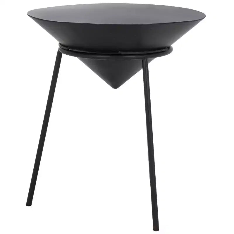 Mesa auxiliar negra de estilo moderno y minimalista