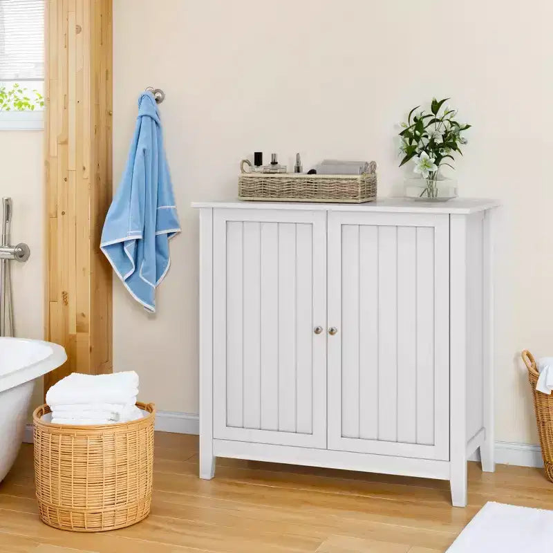 Meuble de rangement au sol à 2 portes, organisateur autoportant moderne, meuble d’angle pour salon et couloir, mobilier pour la maison