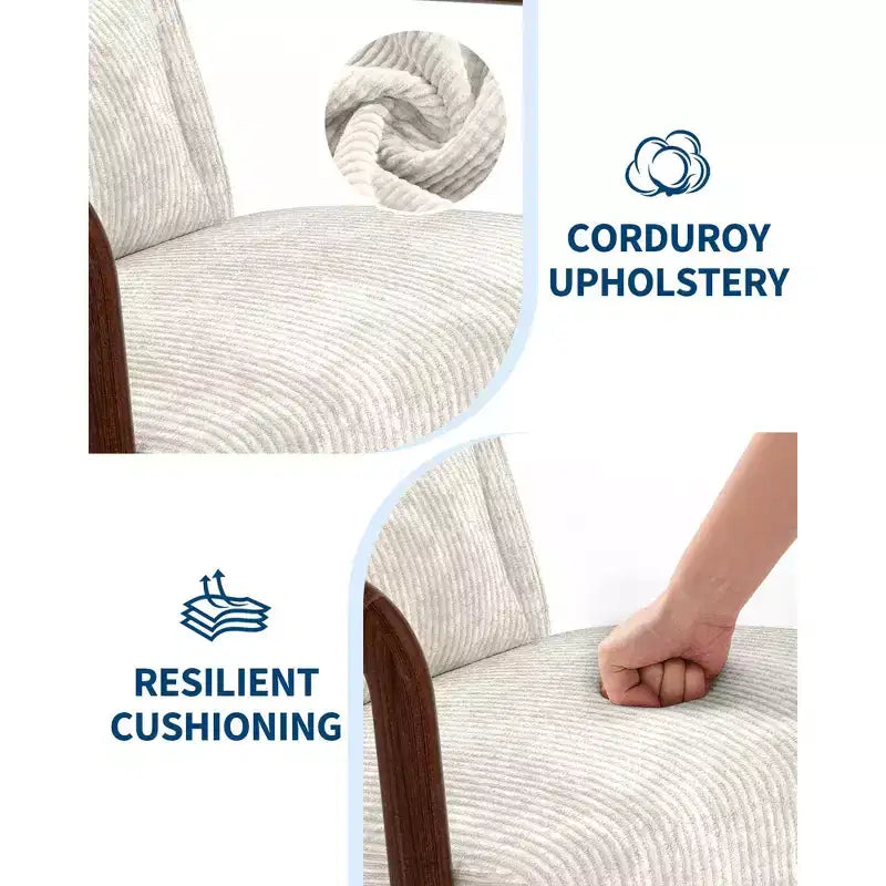 Sillón decorativo moderno de mediados de siglo con cojín lumbar, tapizado de chenilla y estructura de madera maciza