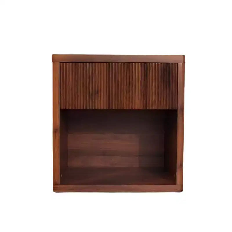 Table de chevet moderne cannelée avec tiroir de rangement, table d’appoint du milieu du siècle, pour la chambre ou le salon